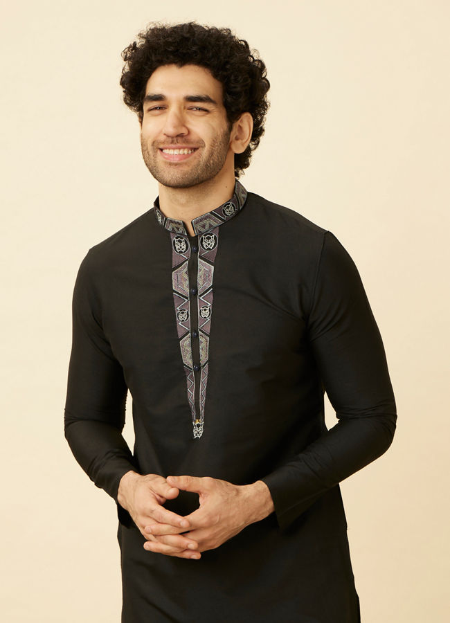 Coral Black Panther Kurta Set image number 0