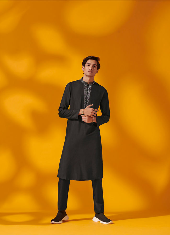 Coral Black Panther Kurta Set image number 5