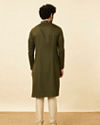 Manyavar Men Olive Green Wakandan Kurta Set