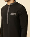 Manyavar Men Midnight Black Marvel Kurta Set