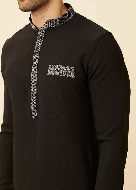 Manyavar Men Midnight Black Marvel Kurta Set