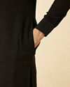 Manyavar Men Midnight Black Marvel Kurta Set