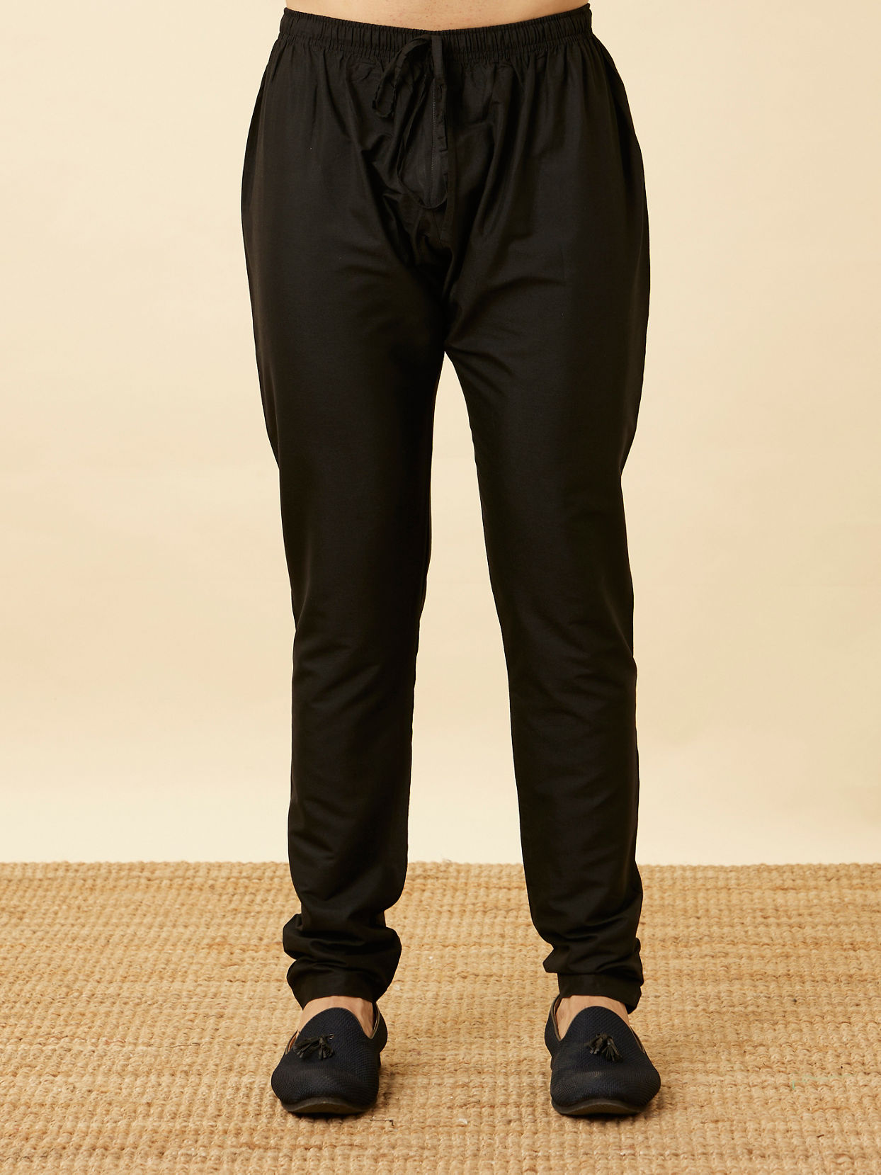 Manyavar Men Midnight Black Marvel Kurta Set