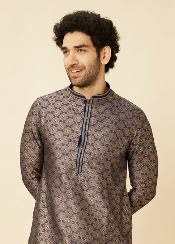 Manyavar Men Midnight Sapphire Thor Kurta Set