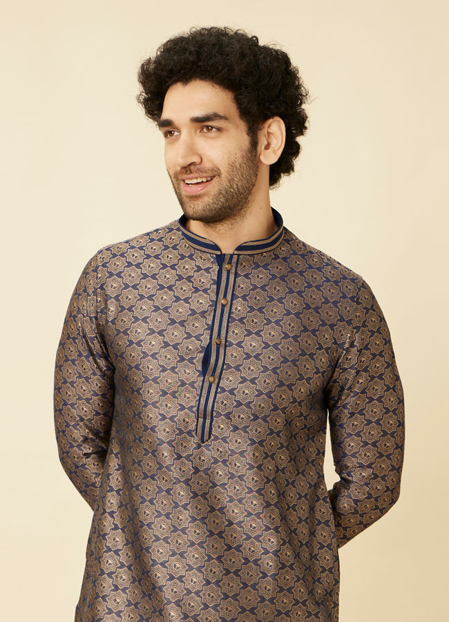 Manyavar Men Midnight Sapphire Thor Kurta Set image number 0