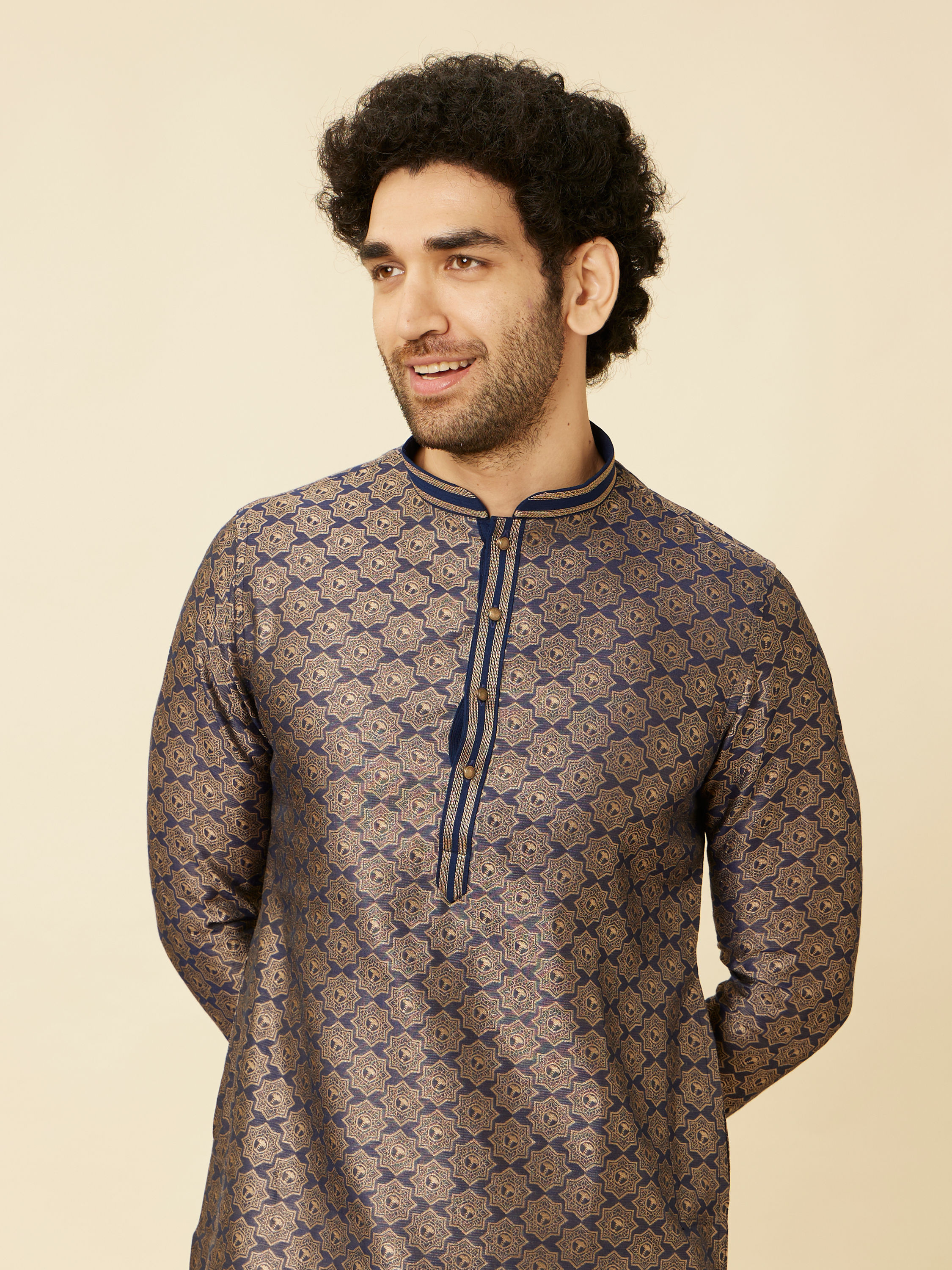 Manyavar Men Midnight Sapphire Thor Kurta Set