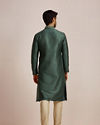 Manyavar Men Bottle Green Kurta Set 