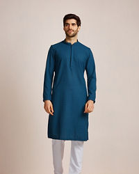 Manyavar Men Feroze Blue Kurta Set