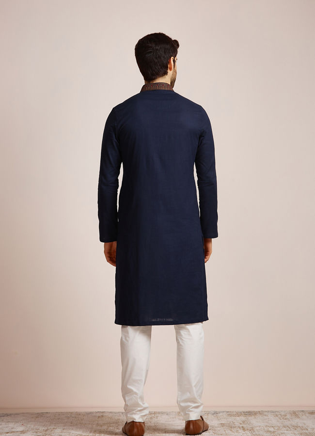 Manyavar Men Midnight Black Kurta Set