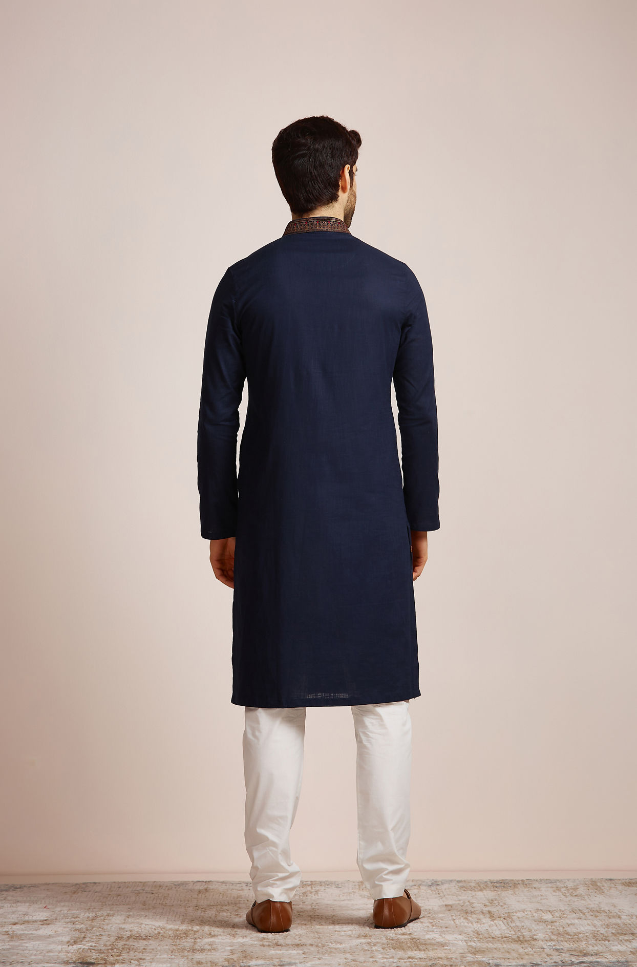 Manyavar Men Midnight Black Kurta Set