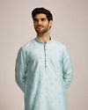 Metallic Blue Patterned Kurta Set