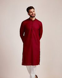 Manyavar Men Dark Maroon Kurta Set