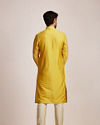 alt message - Manyavar Men Mustard Yellow Sequined Kurta Set image number 4