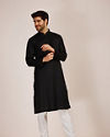 alt message - Manyavar Men Dusky Black Kurta Set image number 1