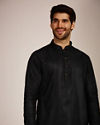 alt message - Manyavar Men Dusky Black Kurta Set image number 0