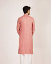 Manyavar Men Pink Striped Kurta Set