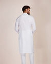 Manyavar Men Pristine White Wave Patterned Kurta Set