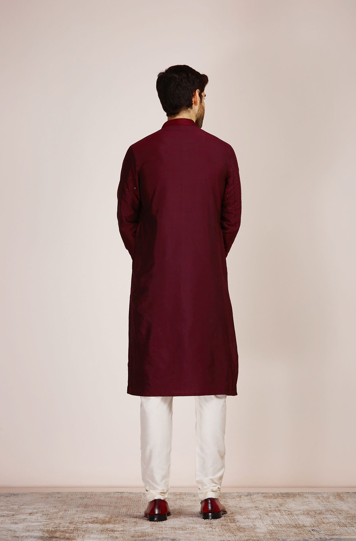 Wine Red Kurta Set image number 4