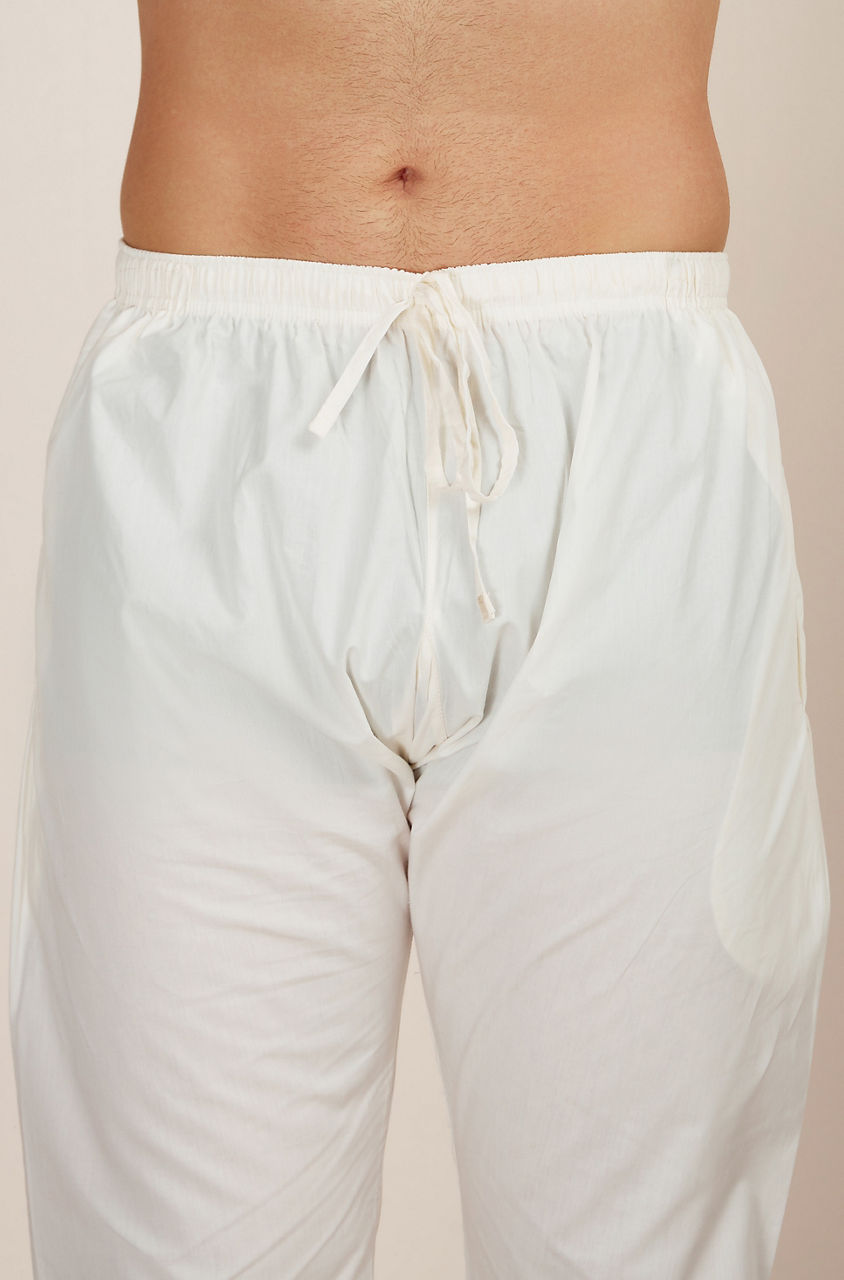 Manyavar Men Light Orange Embroidered Chikankari Kurta Set