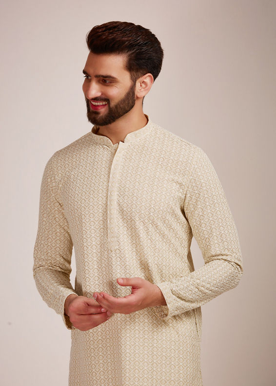 Manyavar Men Biscuit Kurta Set