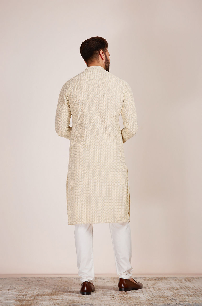 Manyavar Men Biscuit Kurta Set