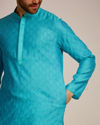 Manyavar Men Aqua Blue Kurta Set