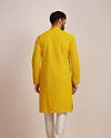 alt message - Manyavar Men Mustard Yellow Kurta Set image number 3