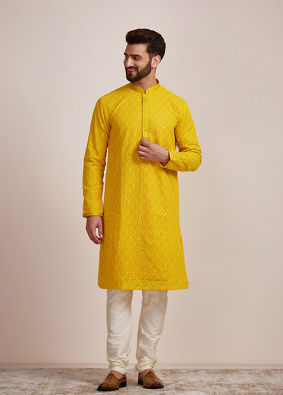 Yellow Kurta for Men Buy Yellow Kurtas for Haldi Online