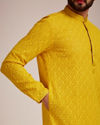 alt message - Manyavar Men Mustard Yellow Kurta Set image number 2