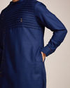 Manyavar Men Sophisticated Blue Chequred Kurta 