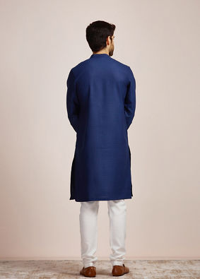 Sophisticated Blue Chequred Kurta  image number 4