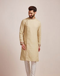 Manyavar Men Biscuit Kurta With Designed Collar 