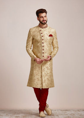 Manyavar Men Sublime Cream Sherwani Set