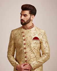 Manyavar Men Sublime Cream Sherwani Set