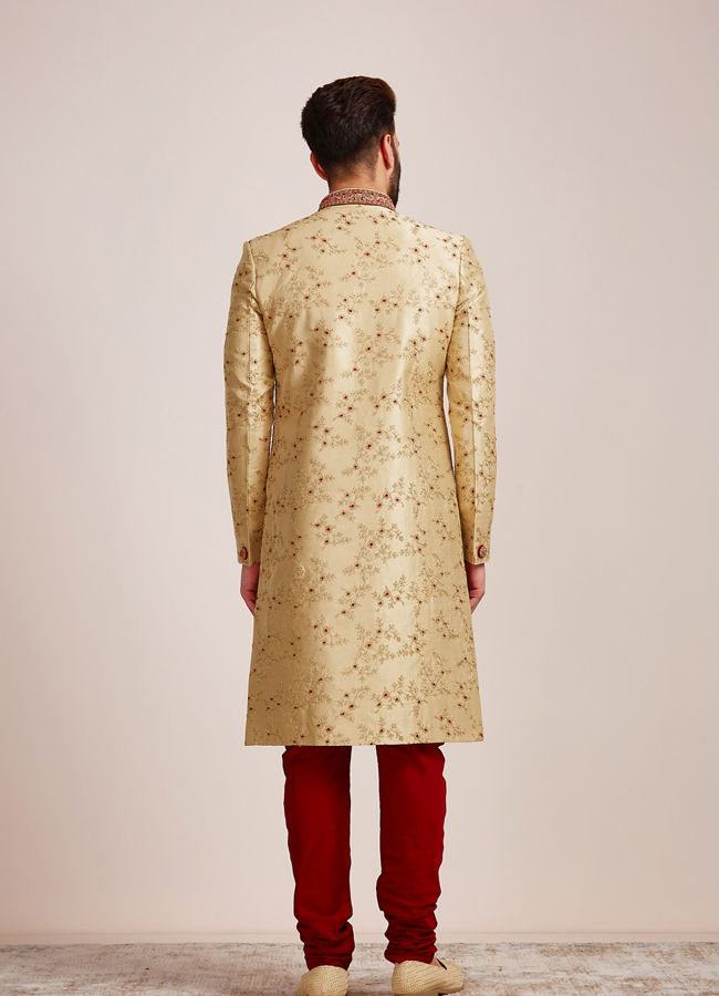 alt message - Manyavar Men Sublime Cream Sherwani Set image number 3