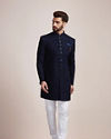 Manyavar Men Midnight Blue Indo Western Set