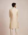 Manyavar Men Beige Biscuit Patterned Sherwani Set
