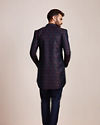 Manyavar Men Sapphire Blue Indo Western Set