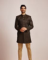 Manyavar Men Dusty Black Indo Western Set