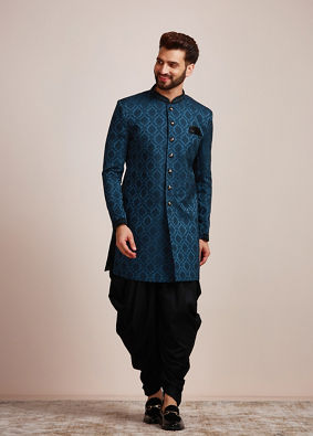 alt message - Manyavar Men Light Green Kurta Set image number 1