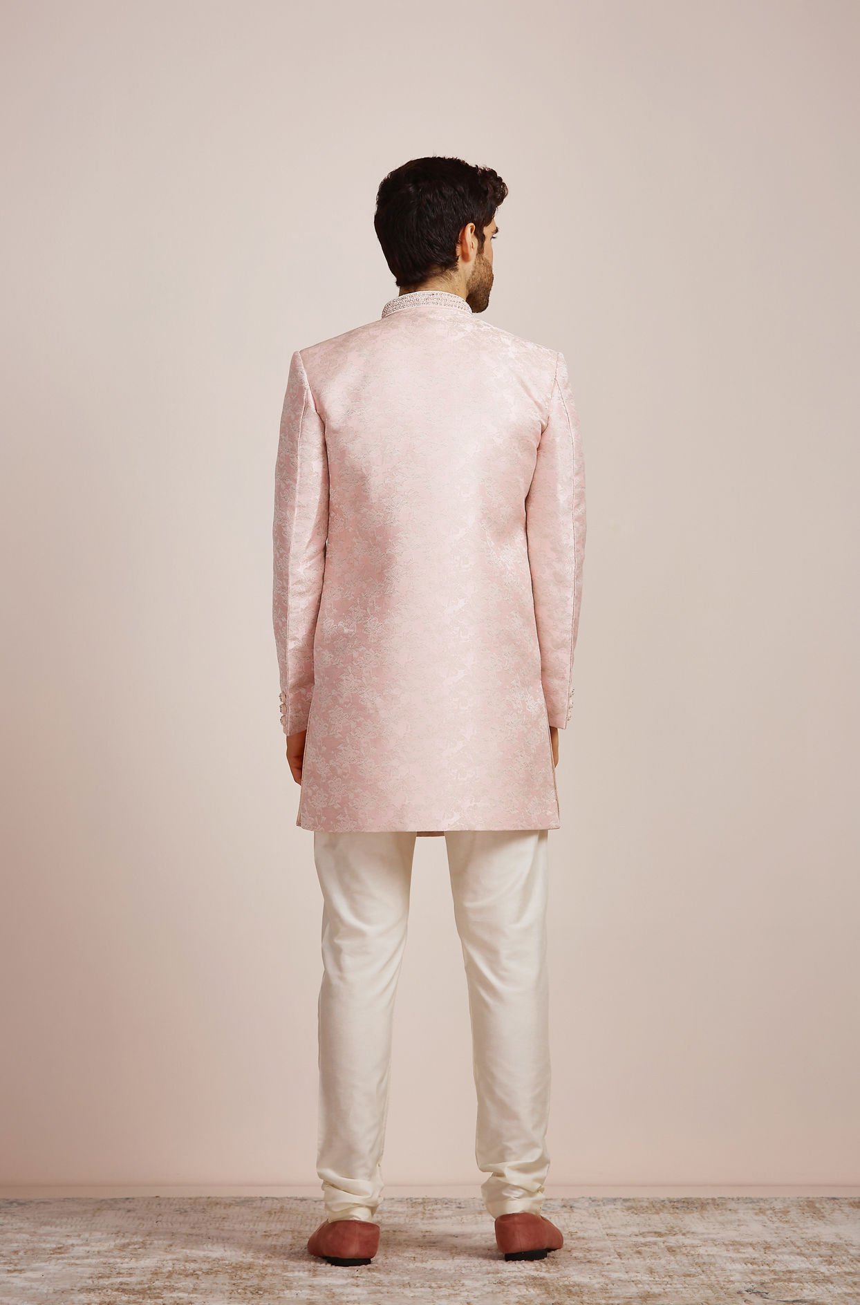 Manyavar Men Rani Pink Indo Western Set