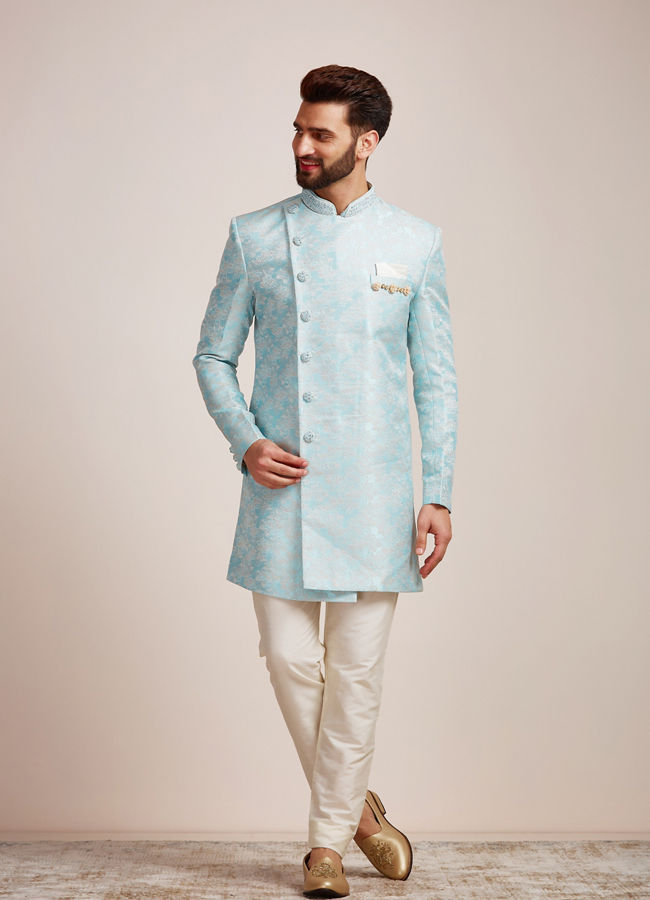 Manyavar blue clearance sherwani