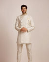 Manyavar Men Beige Indo Western Set