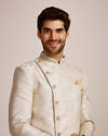 alt message - Manyavar Men Beige Indo Western Set image number 0