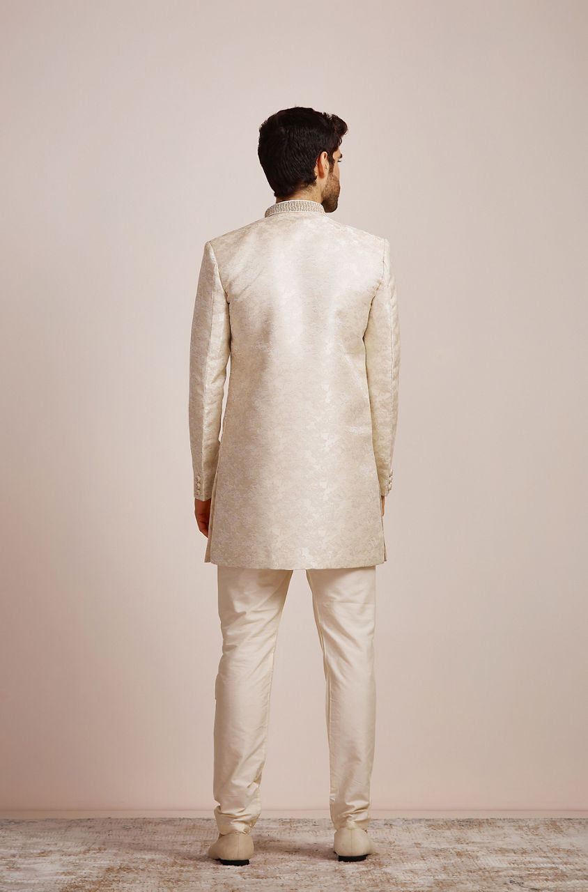 Manyavar Men Beige Indo Western Set