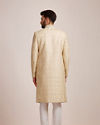 Manyavar Men Beige Biscuit Patterned Sherwani Set