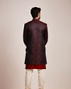 Manyavar Men Festive Black Floral Layered Indo Western