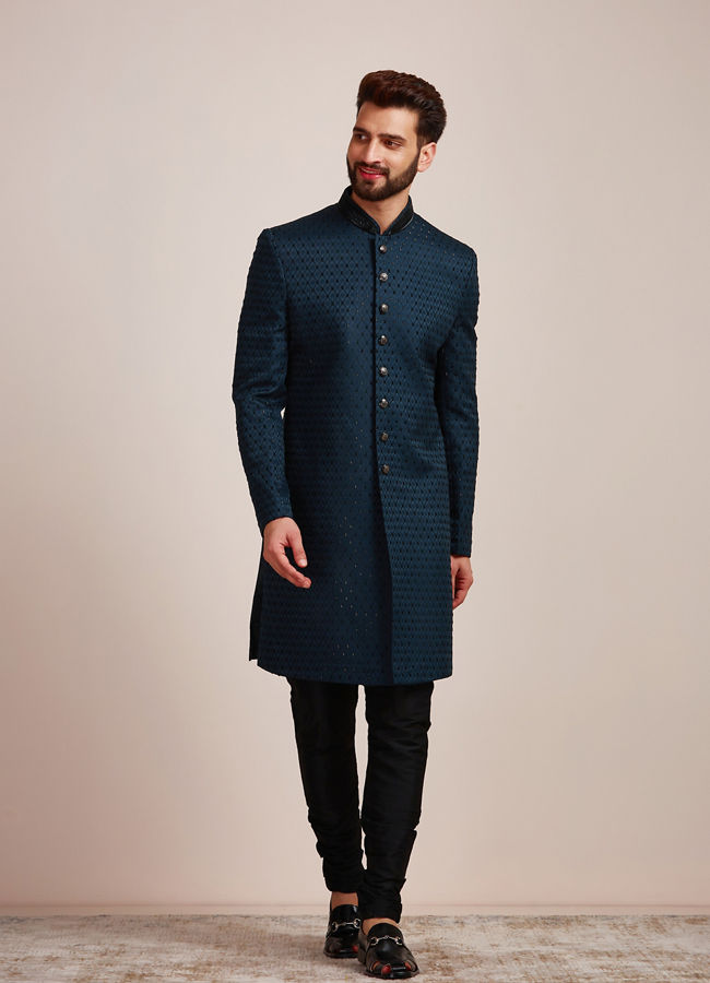 Manyavar blue indo on sale western