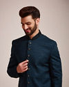 Feroze Blue Sequined Indo Western Set