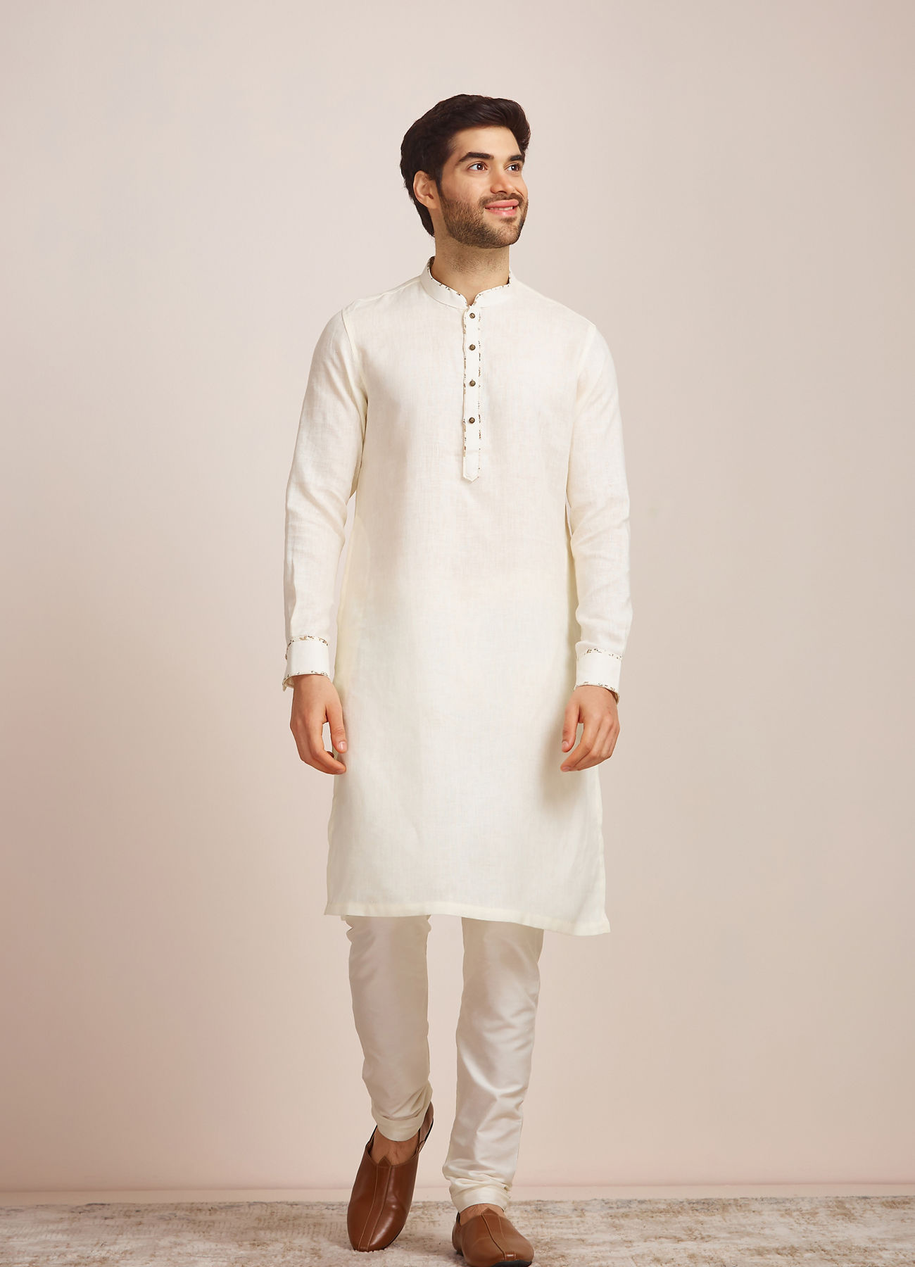 Manyavar Men Sublime Cream Buttoned Kurta